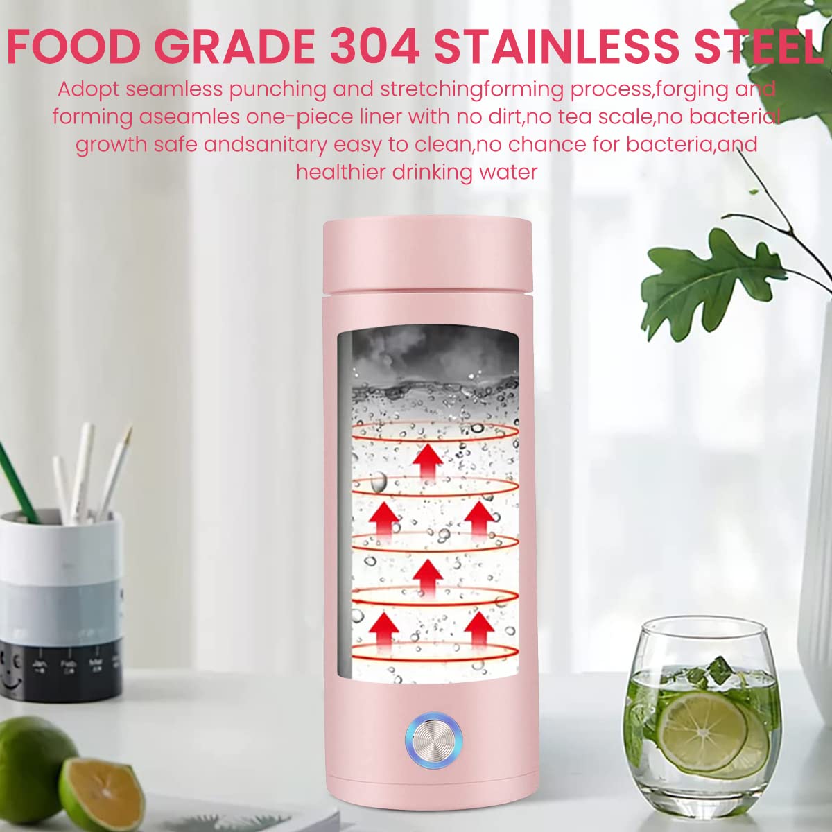 HASTHIP Electric Travel Kettle 0.4 Litre Electric Kettle 304 Stainless Steel Portable Electric Kettle Multipurpose Thermos Cup for Milk, Tea, Leak-Proof Waterproof Electric Kettle, Pink HASTHIP Electric Travel Kettle 0.4 Litre Electric Kettle 304 Stainless Steel Portable Electric Kettle Multipurpose Thermos Cup for Milk, Tea, Leak-Proof Waterproof Electric Kettle, Pink